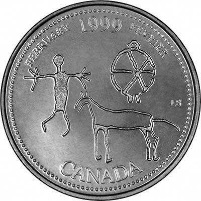 Reverse of February 1999 Canadian Quarter Dollar