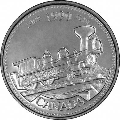 Reverse of June 1999 Canadian Quarter Dollar