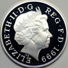 Obverse of 1999 Silver Proof Millennium Crown