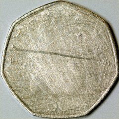 Reverse of Mis-Struck 1999 Fifty Pence