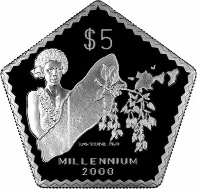 Reverse of 1999 Silver Proof Five Dollars