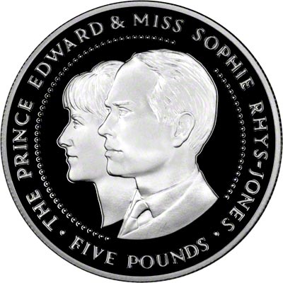 Reverse of 1999 Prince Edward's Marriage Silver Proof Crown