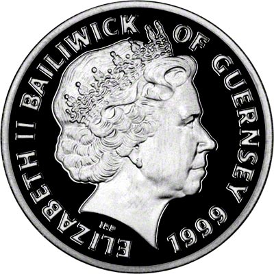 Obverse of 1999 Manx Silver Proof Crown