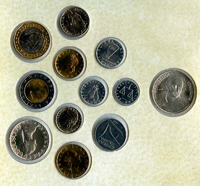 Obverse of 1999 Italian Coin Set