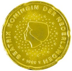 Obverse of Dutch 20 Euro Cent Coin