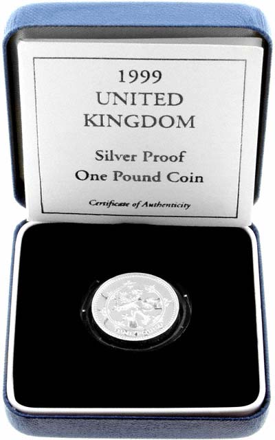 1999 Silver Proof One Pound in Presentation Box