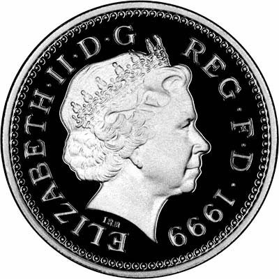 Fourth Portrait on 1999 Scottish Pound Coin