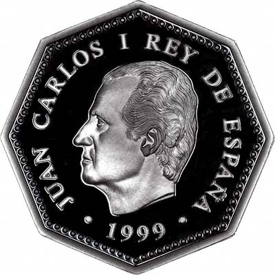 Obverse of 2000 Spanish 1,500 Pesetas Millennium Coin