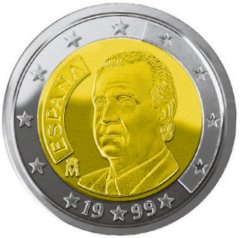 Obverse of Spanish 2 Euro Coin