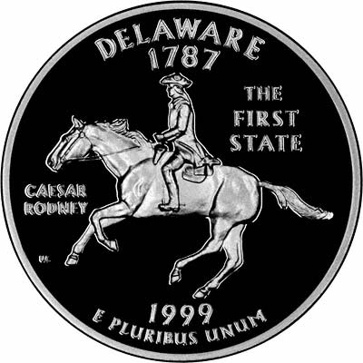 Reverse of 1999 USA Delaware State Quarter