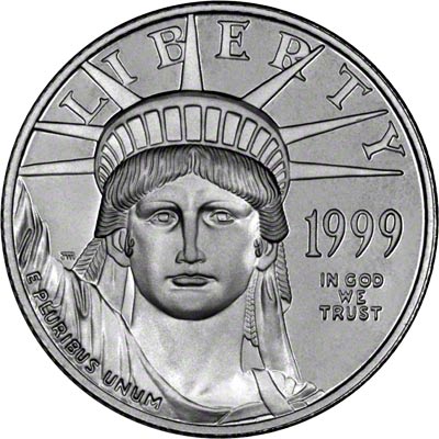 Obverse of 1999 Half Ounce Eagle in Platinum