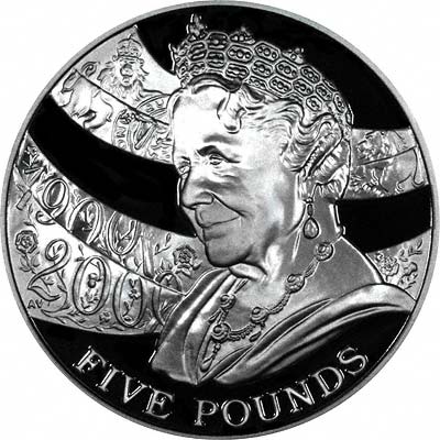 2000 Silver Proof Five Pounds - Obverse