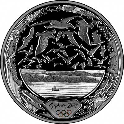 Reverse of Australian $5 Silver Proof Coin - Entrance to Sydney Harbour