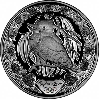Reverse of Australian $5 Silver Proof Coin - Kookaburra & Waratah