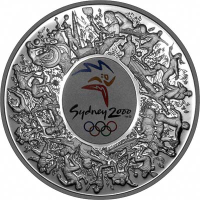 Obverse of 2000 Australian Sydney Olympic One Kilo Silver Proof 