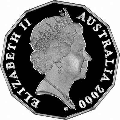 Obverse of 2000 Australian Silver Proof Fifty Cents