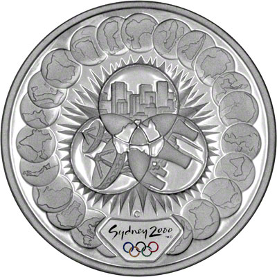 Reverse of Australian $5 Silver Proof Coin - Three Radiant Circular Views