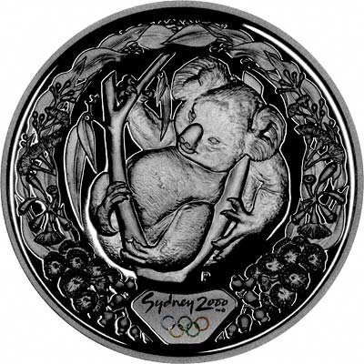 Reverse of Australian $5 Silver Proof Coin - Koala & Red Flowering Gum