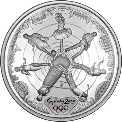 Reverse of Australian $5 Silver Proof Coin - Seven Figures like Spokes in a Wheel