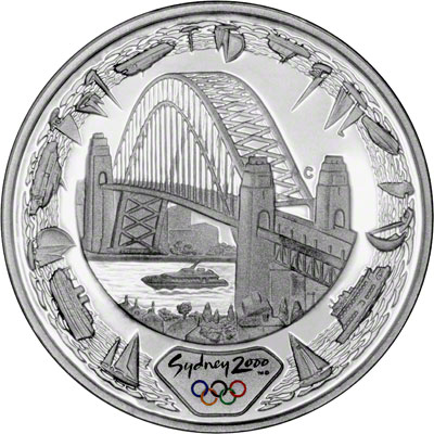 Reverse of Australian $5 Silver Proof Coin - Sydney Suspension Bridge