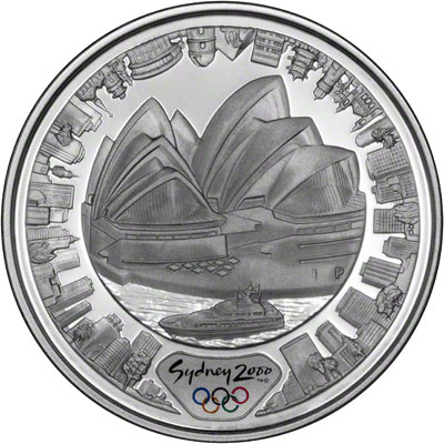 Reverse of Australian $5 Silver Proof Coin - Sydney Opera House