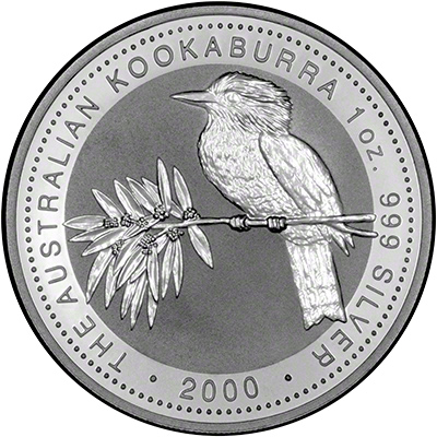 Reverse of 2000 Australian Silver Kookaburra