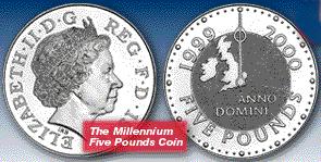 Obverse & Reverse of The Dual Dated 1999 - 2000 Millennium Crown