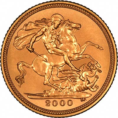 Pistrucci's St. George & Dragon on the Reverse of the Year 2000 Half Sovereign