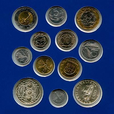 Reverse of 2000 Italian Coin Set