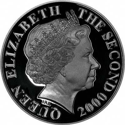 Obverse of 2000 Jersey 5 Pounds Millennium Coin