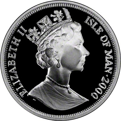 Obverse of 2000 Manx Silver Proof Crown