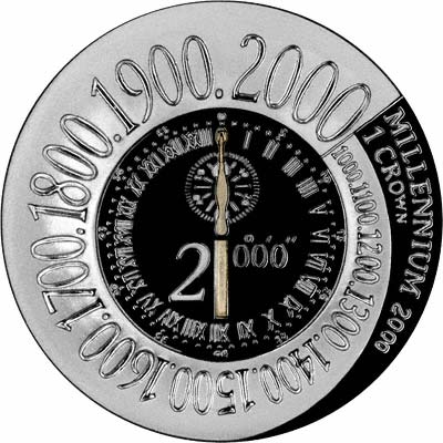 Reverse of 2000 Manx Crown - Millennium