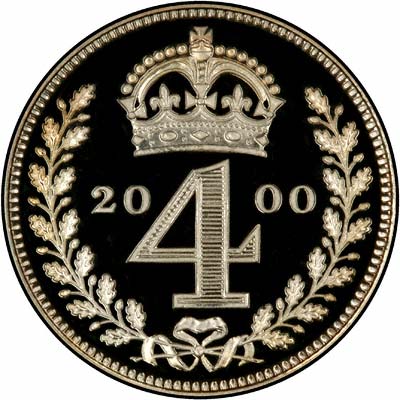 Reverse of Silver Proof Maundy Fourpence