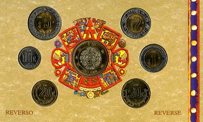 Reverse of 2000 Mexican Coin Set