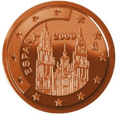 2000 Spanish 5 Euro Cent Coin