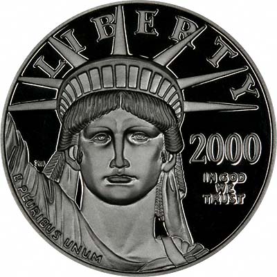 Obverse of One Ounce American Proof Eagle in Platinum