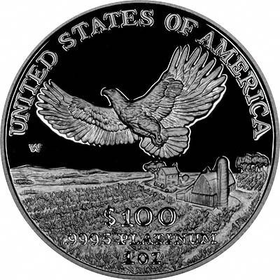 Reverse of 2000 Proof American Eagle in Platinum
