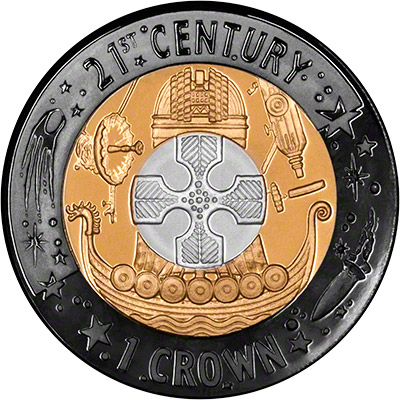 Reverse of 1999 Gibraltar Silver Proof One Crown