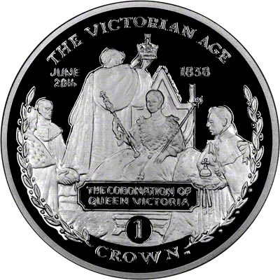 Reverse of 2001 Gibraltar Silver Proof One Crown