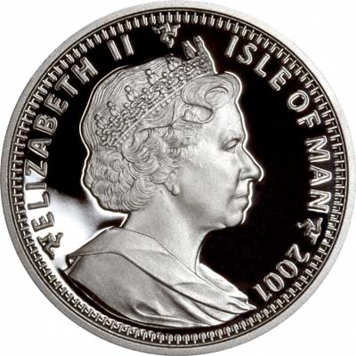 Obverse of 2001 Manx Silver Proof Crown
