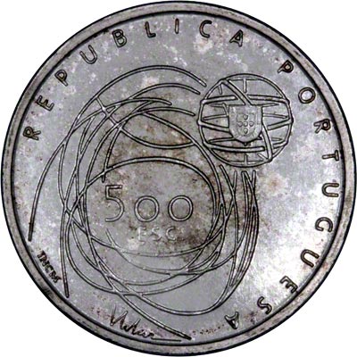 Obverse of 2001 Portugal 500 Escudos