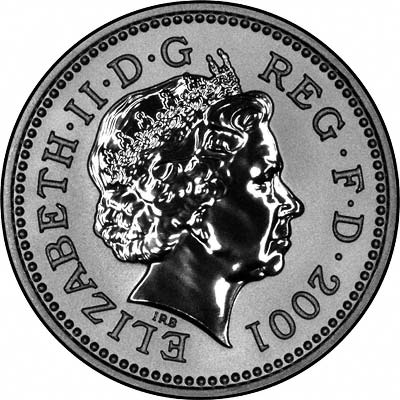 Obverse of 2001 Silver Proof £1 Coin