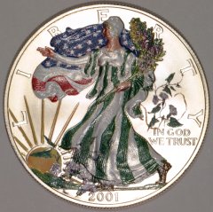 Spring Obverse of 2001 American Silver Eagle