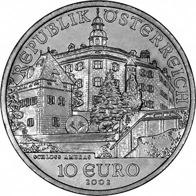 Obverse of 2002 Austrian Silver 10 Euros
