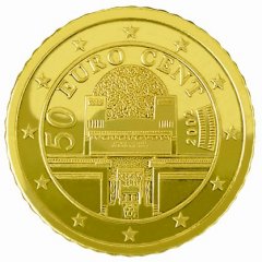 Obverse of Austrian 50 Euro Cent Coin
