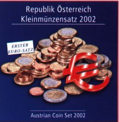 2002 Austrian Euro Coin Set - Official Pack