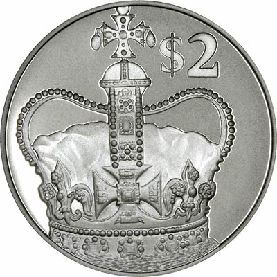 St. Edward's Crown on Reverse of 2002 Cayman Islands $2
