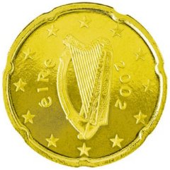 Obverse of Irish 20 Euro Cent Coin