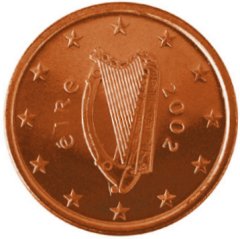 Obverse of Irish 5 Euro Cent Coin