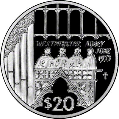 Reverse of 2002 Fiji Platinum $20 Coin